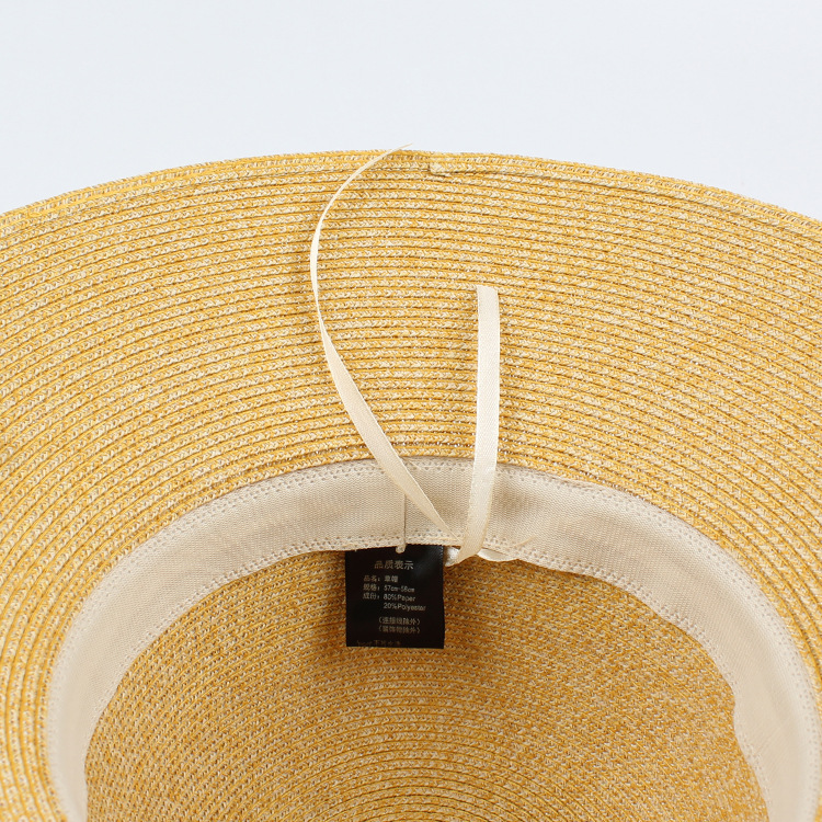 Korean Bow Big Eaves Sunscreen Straw Hat display picture 3