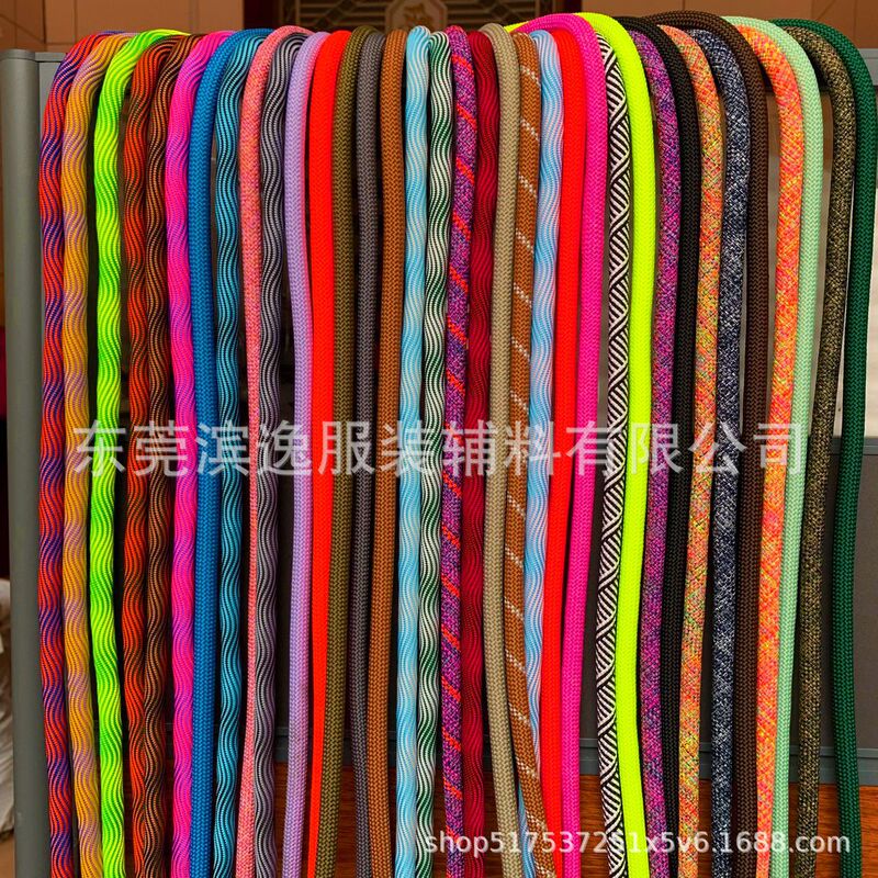 4-10MM color polyester core wrap color decorative woven round rope sweater waistband color jump point drawstring hat rope