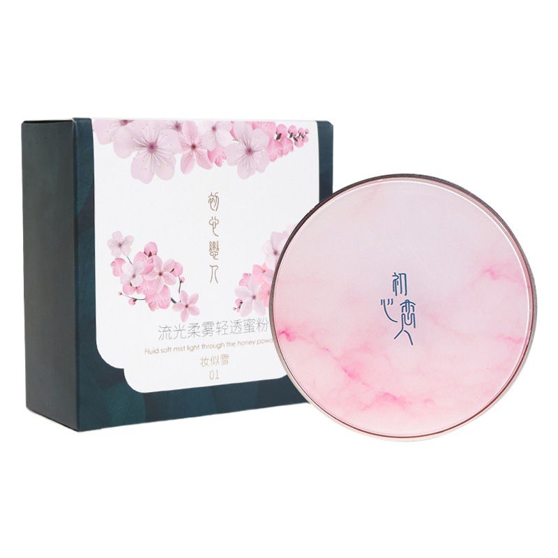Original corazón amantes miel en polvo/polvo suelto maquillaje en polvo pastel de las mujeres de larga duración aceite control impermeable a prueba de sudor corrector piel natural sin eliminación de maquillaje