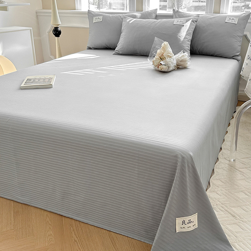 Verano Clase A sábanas de algodón puro pieza individual 100 estudiantes de dormitorio de algodón edredón individual funda de almohada de tres piezas para uso doméstico