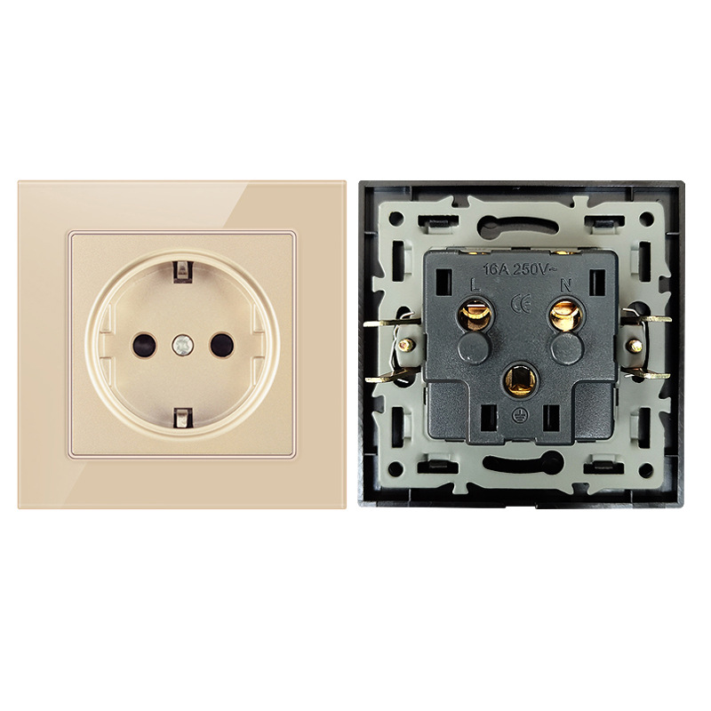European-style imported tempered glass panel model 82, German standard, Korean 16A, French-style USB+Type-C socket panel.