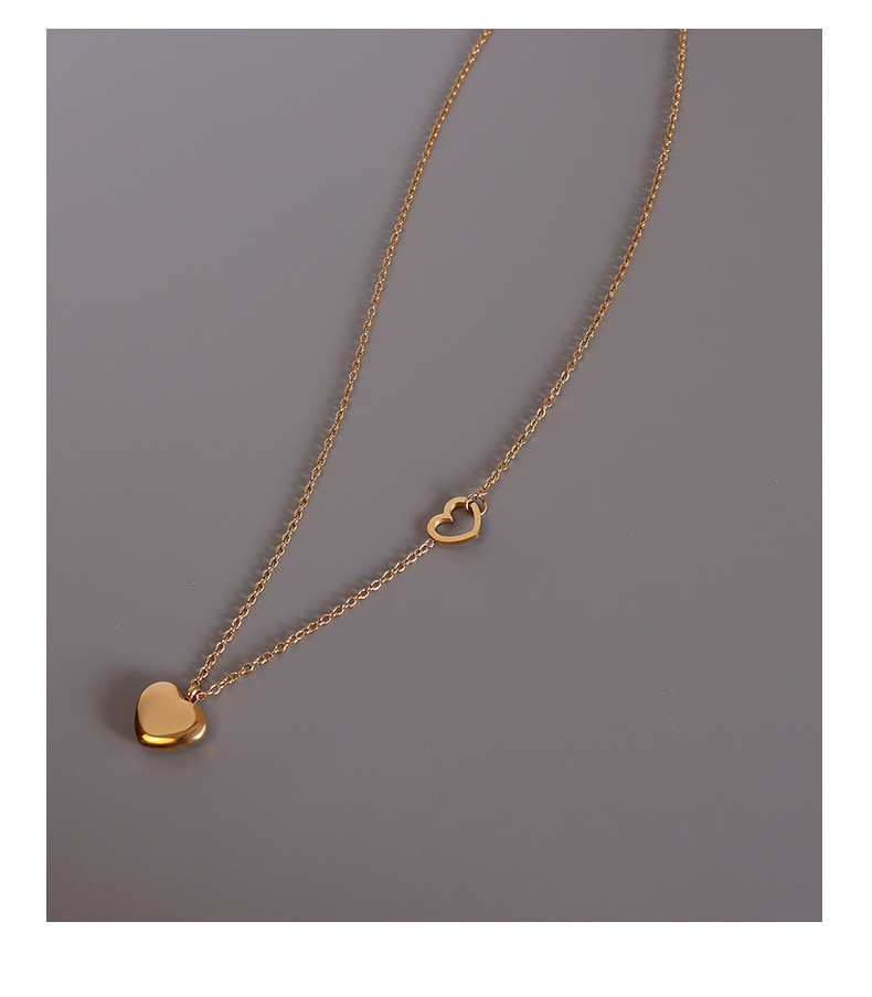 Fashion heart-shape titanium steel necklace wholesale