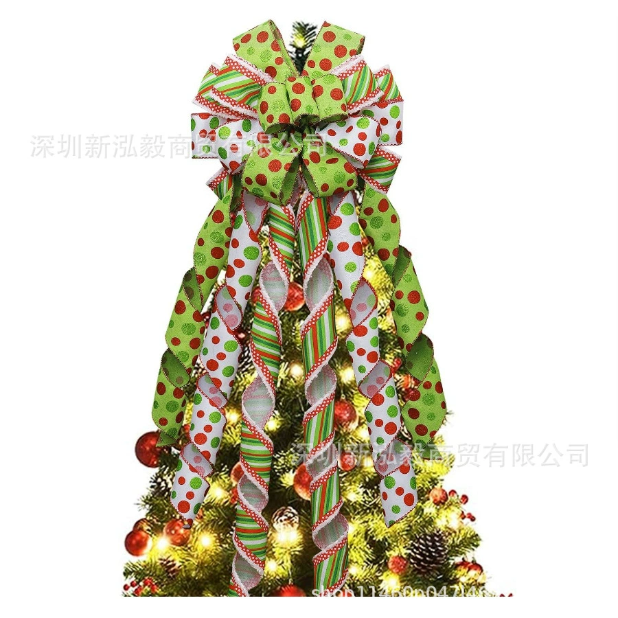 Рождественская елка украшение бант большой мешковина стример рождественские украшения бант домашний декор DIY