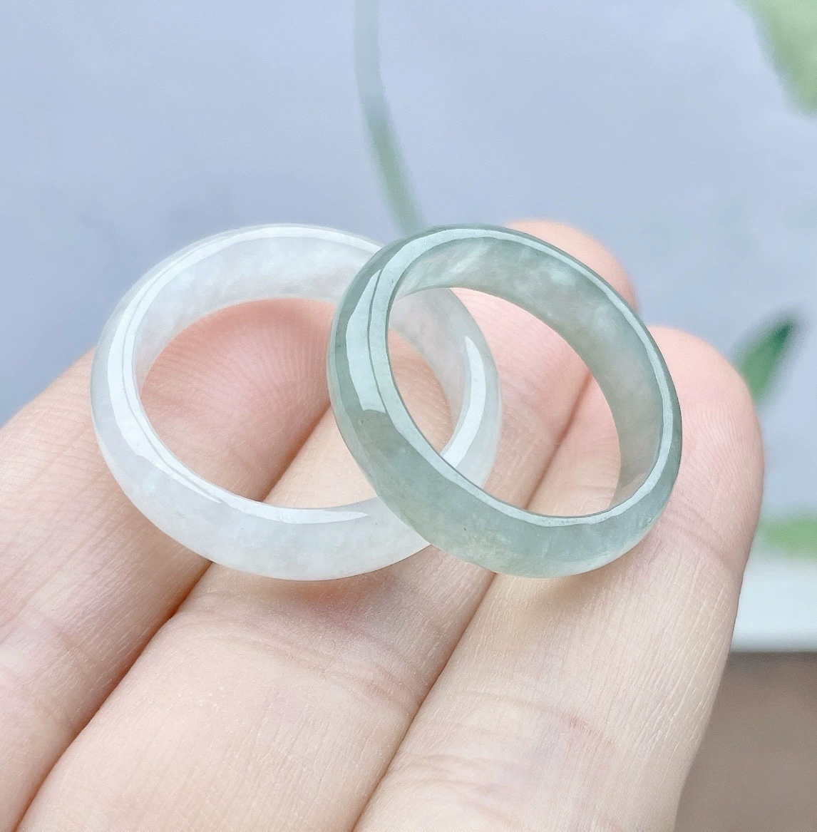 Прямые поставки от Siwei: кольцо из натурального светло-зеленого и белого жадеита, ледяной и восковой жадеит, кольцо с широкой полосой, кольцо из жадеита на выбор.