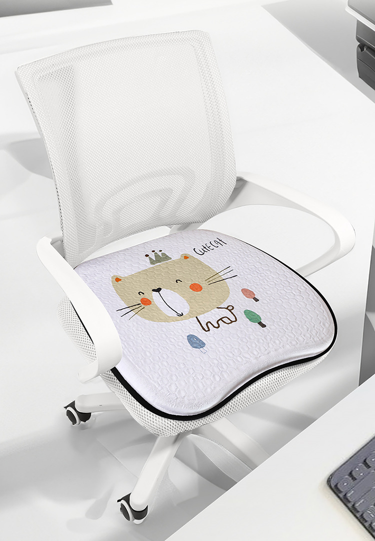 Summer Plush Gel Car Cushion Office Ice Silk Chair Cushion Cartoon Fat Cushion Gel Breathable Seat Cool Cushion