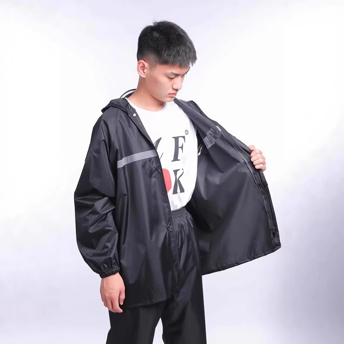 Oxford chaqueta de lluvia conjunto de pantalones de lluvia tormentas de todo el cuerpo tipo de moda para adultos al aire libre ropa de lluvia de trabajo