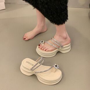 French Casual Style Slip-On Slippers for Summer New Fashion Versatile Flower Flat-Soled Flip-Flops