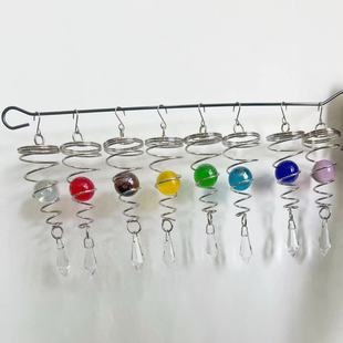 Wholesale In-Stock Electroplated Pendant Wind Chime Pendant Spinart 6.7inch Small Spinning Crystal Glass Spiral Tail