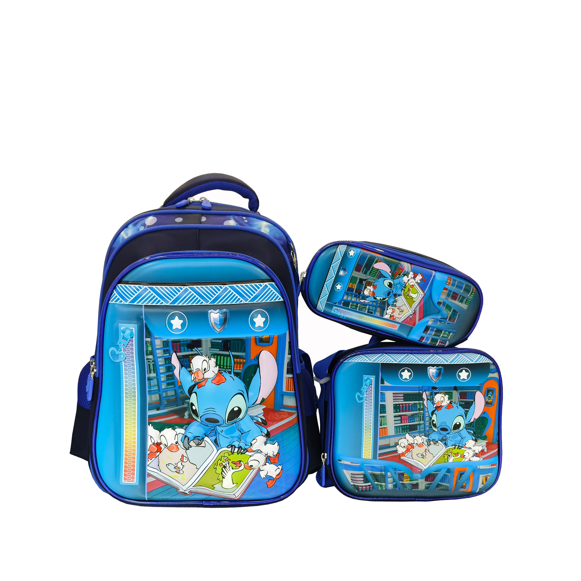 Los estudiantes de la escuela primaria de stock de fábrica pueden empacar mochilas escolares trolley, bolsas de almuerzo, bolsas de lápices, mochilas de dibujos animados lindos para niños de tres piezas