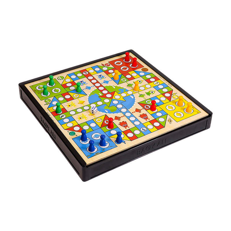 Puzzle de ajedrez de vuelo infantil damas ajedrez 3 en 1 multifunción doble cara ajedrez serpiente ajedrez goji juguetes de mesa