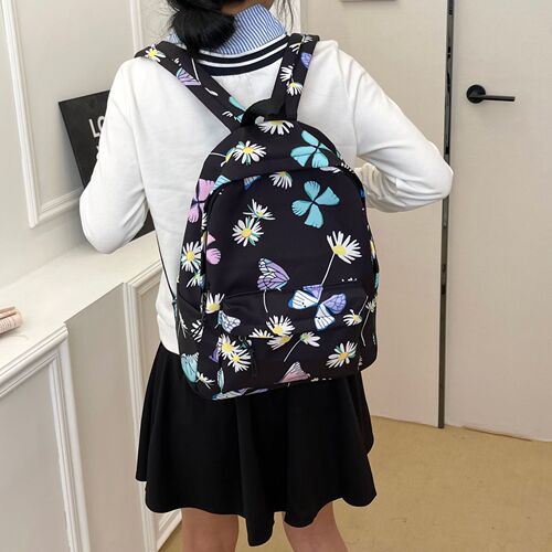 Cross-border summer new Korean-style fashionable dual-shoulder bag for primary and secondary school students, high school and university students, butterfly dual-shoulder backpack