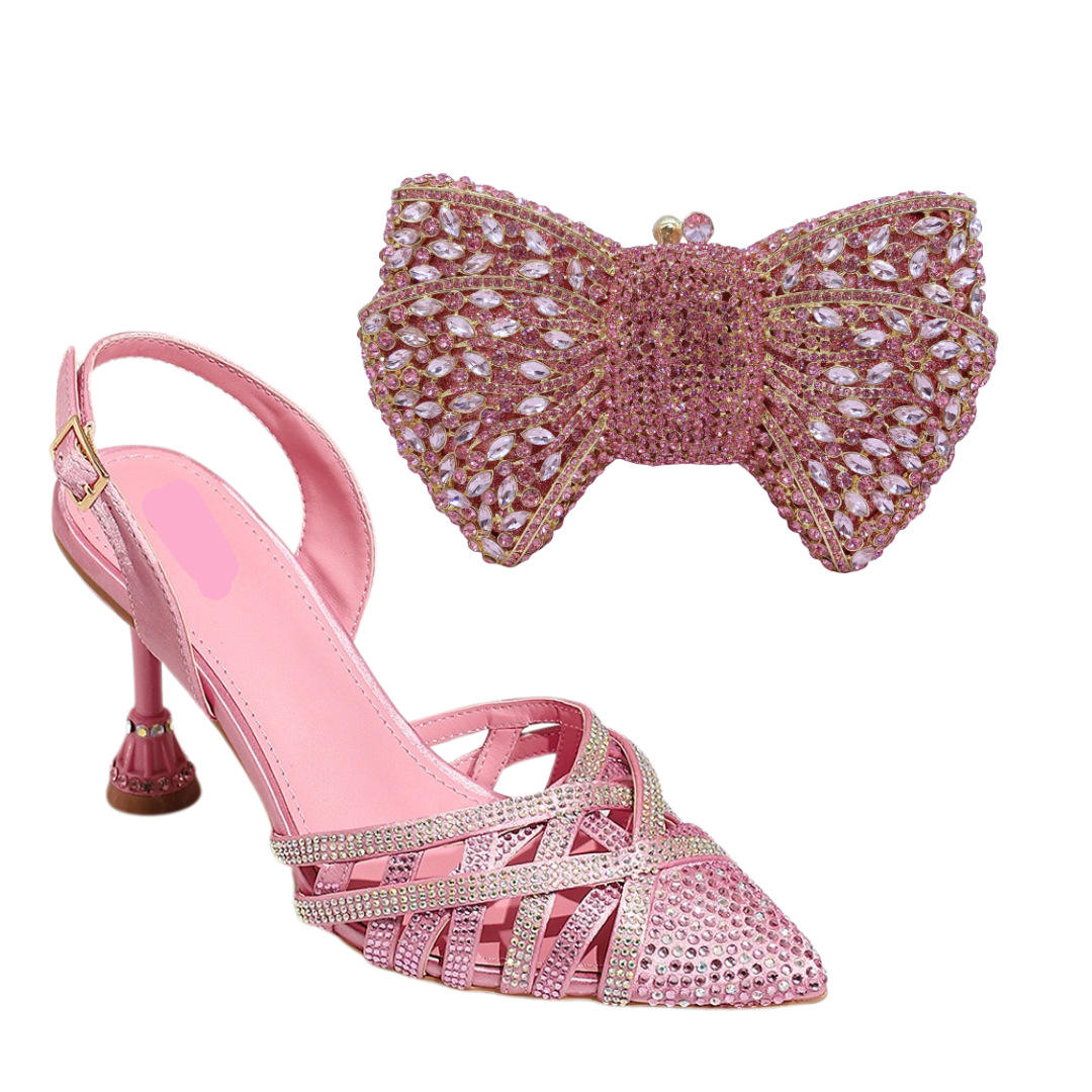 Selección estricta de zapatos de diseño italiano, nuevas sandalias de tacón alto, banquete de boda, zapatos de mujer de diamante de punta