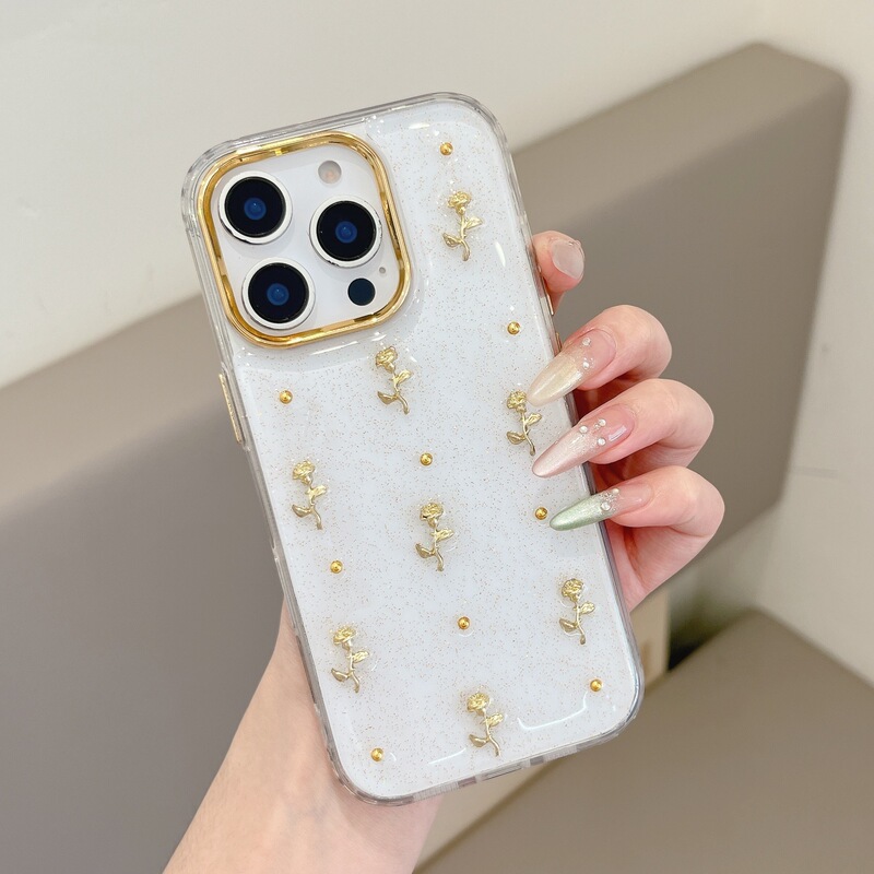 Gold Frame Gold Cut Out Five-Pointed Star Suitable for Iphone16Pro Apple 17 Rose 15 Anti-Fall 14 Protective Case X Gold Frame Gold Cut Out Five-Pointed Star Suitable for Iphone16Pro Apple 17 Rose 15 Anti-Fall 14 Protective Case X