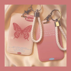 Butterfly pattern meal card case, campus student card, bus and subway access card, water card, work credential protection cover, lanyard