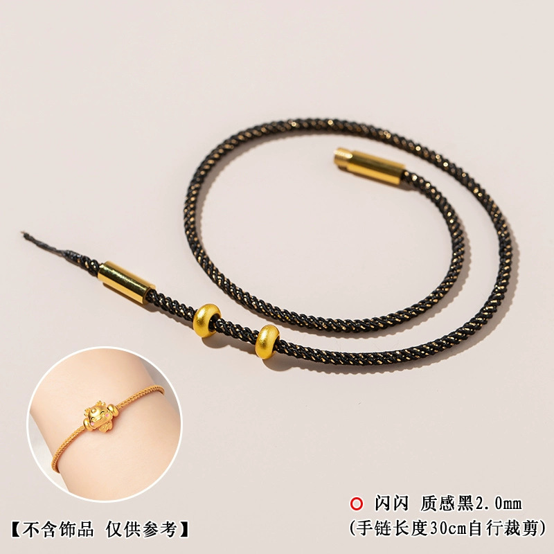 Cuerdas brillantes agujeros a través de cuerda de tejido dorado para parejas de hombres y mujeres cuerdas de mano de la vida de la cuerda roja cuerdas de mano giratorias