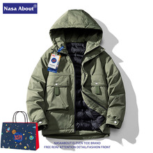 NASA重磅工装连帽羽绒服男冬季保暖加厚白鸭绒外套潮