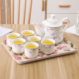 Er Li Ceramic Tea Set suit Household Living Room Wedding Modern Simple Heat Resistant Tea Pot Water Cup Drinking Set