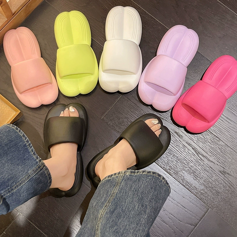 2024, новые женские тапочки на платформе из ЭВА, которые создают ощущение опущенности дома, в помещении и на улице, летняя уличная пляжная обувь для пар, трансграничная