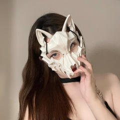 ハロウィーンマスク半顔夜叉天狗マスクは生放送の道具を飾ってcos猛虎人狼マスクを飾っている