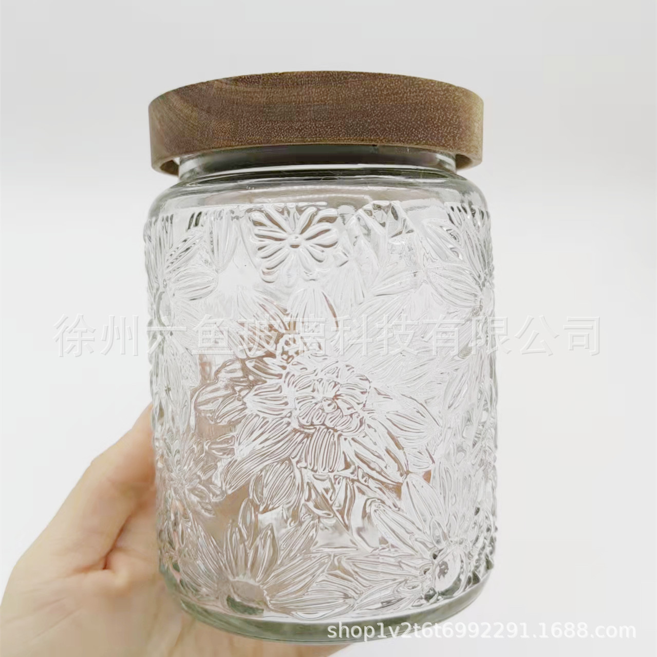 批发复古浮雕储物罐厨房冰糖食品罐密封玻璃茶叶罐咖啡豆储物收纳