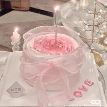 2024母亲节粉色珍珠围边丝带蛋糕装饰妈妈节日快乐插件情人节插.