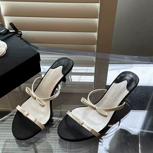 Слайд с бантом, шлепанцы, летняя высокая обувь, французский стиль, европейский стиль