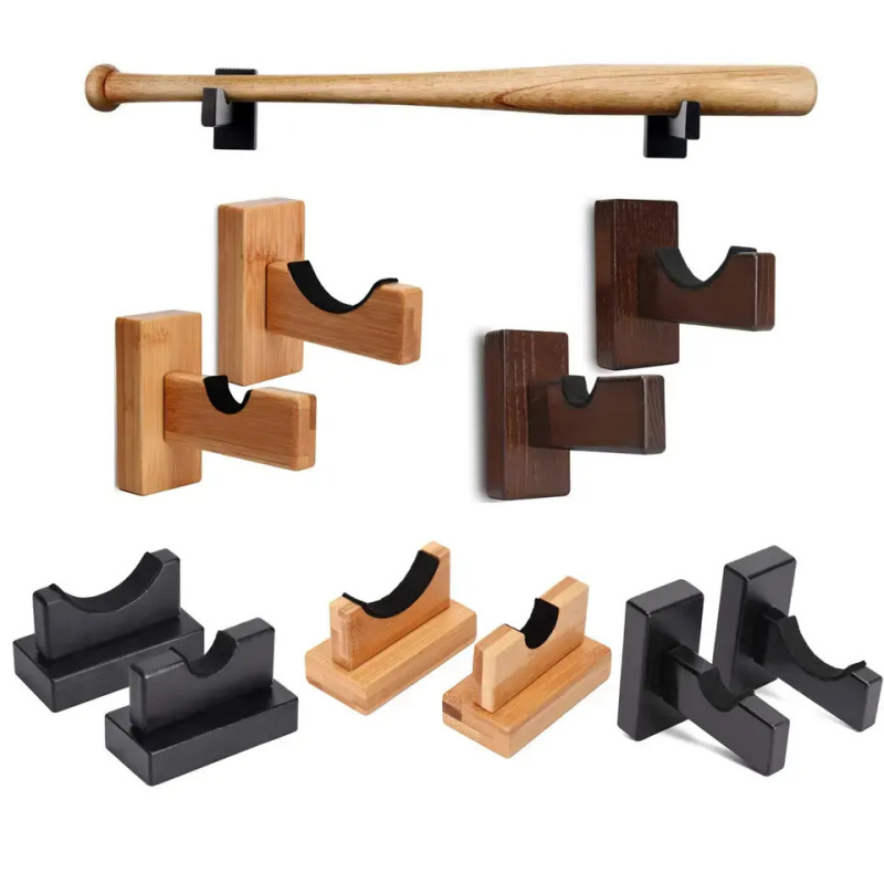 Factory Direct wooden baseball bat display rack holder wall-mounted storage rack living room decorative shelf wholesale Factory Direct wooden baseball bat display rack holder wall-mounted storage rack living room decorative shelf wholesale