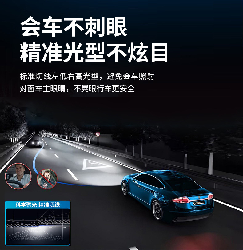 Snowlite Quantum Light 130 Watt High Power Super Bright Car Led Headlight H7 9005 H4Led Headlight