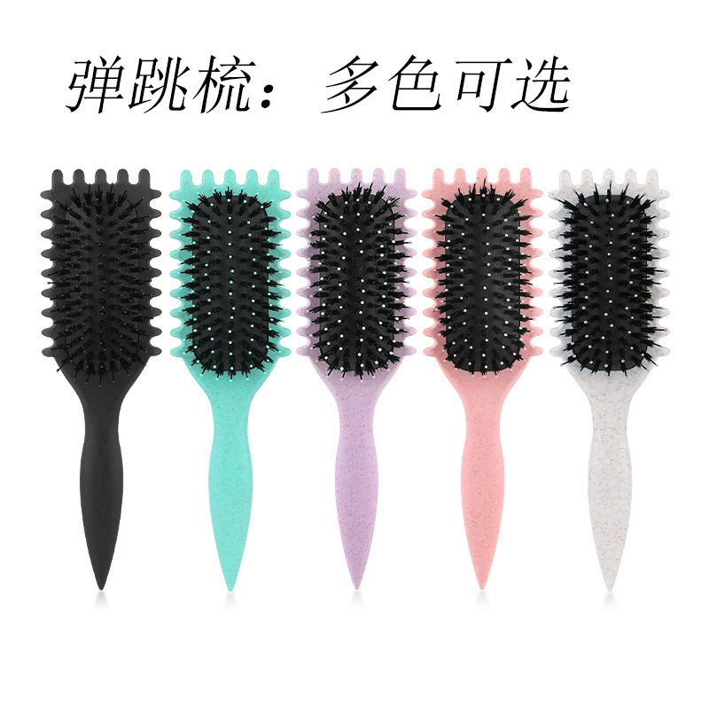 Paddle Hair Brush, multi-color air-cushion detangling comb, 24 cm, for waves & curls