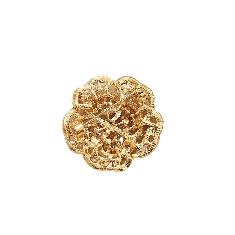 Elegant Pearl And Rhinestone Flower Brooch For Women Clothing_voghion.com