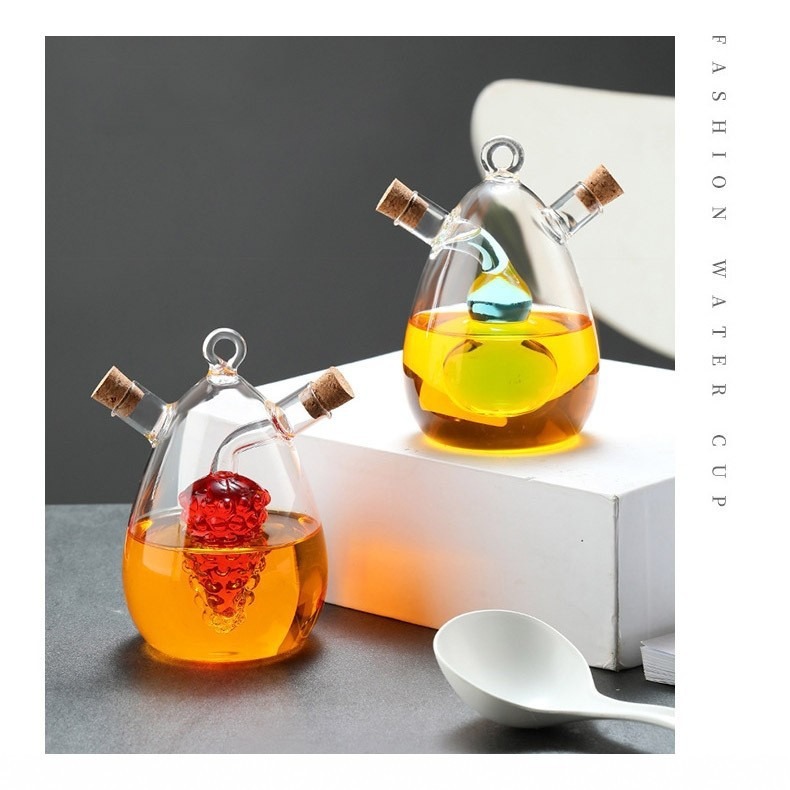 Botella de vino vinagre de salsa de soja botella de condimento vinagre de aceite de vidrio de doble propósito botella de aceite de cocina creativa botella de condimento sellado botella de vinagre de aceite image 3