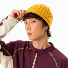 IZEXX潮牌毛线帽保暖男女秋冬日韩简约百搭针织帽洋气宽松收缩帽