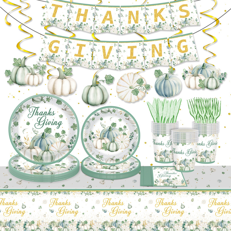 New Thanksgiving Party Paper Plates, Thanksgiving Holiday Disposable Pumpkin Party Tableware, Paper Napkins, Paper Plates, Paper Cups, Knives New Thanksgiving Party Paper Plates, Thanksgiving Holiday Disposable Pumpkin Party Tableware, Paper Napkins, Paper Plates, Paper Cups, Knives