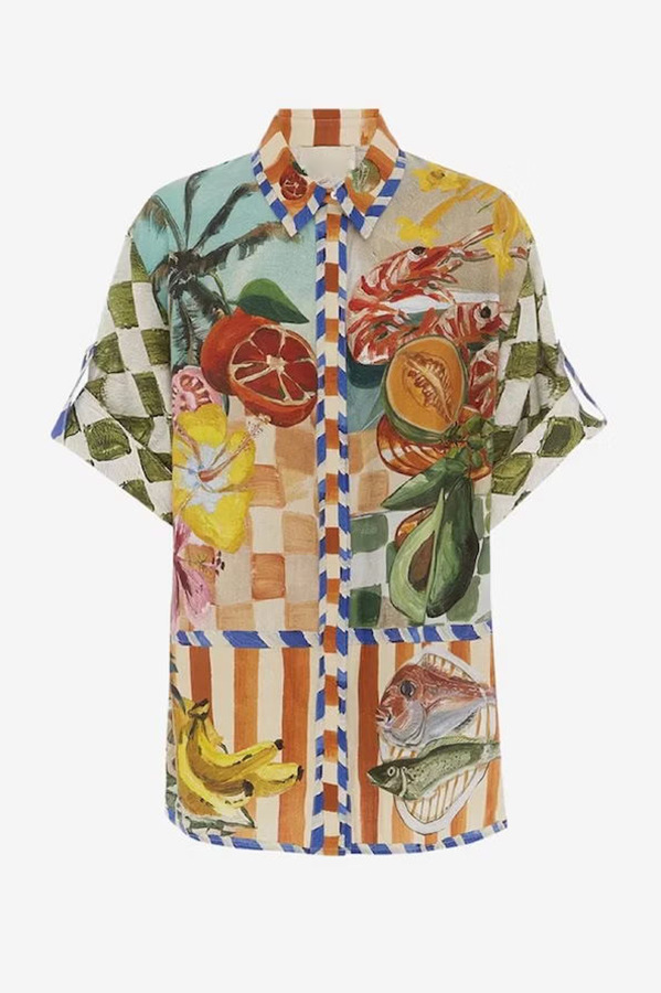 Printing Design Holiday Women's Vacation Fruit Shrimp Cotton And Linen Printing Pant Co-ord Set Pants Sets