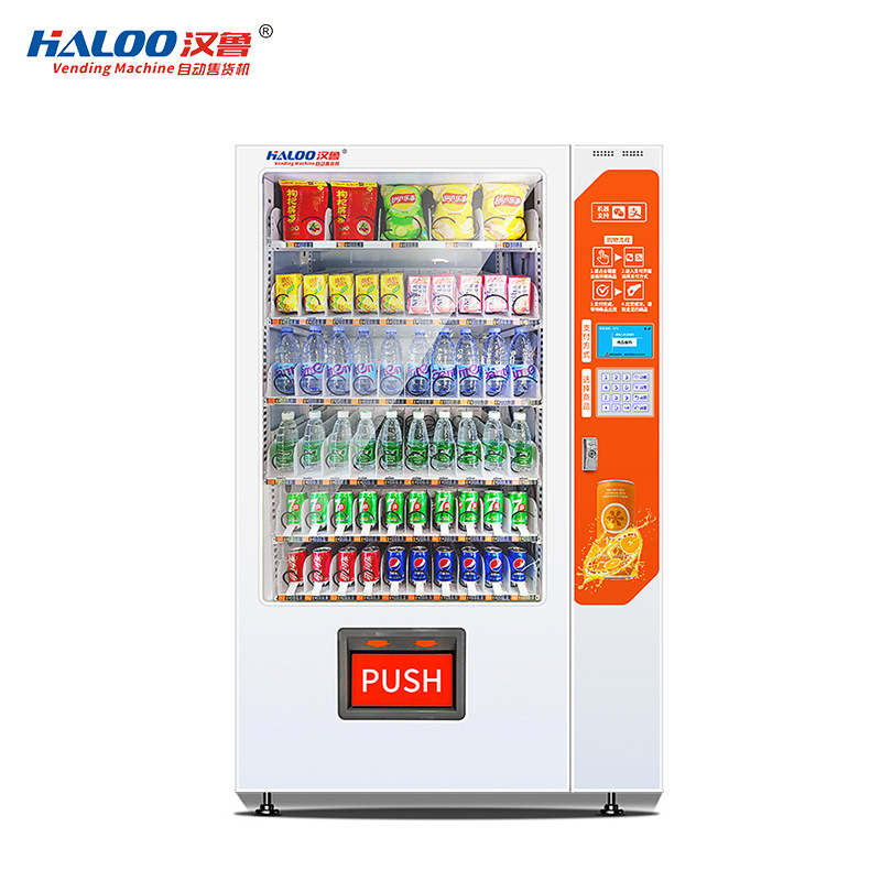 Hanlu estándar máquina expendedora snack bebidas máquina expendedora pantalla táctil desatendida máquina expendedora de autoservicio