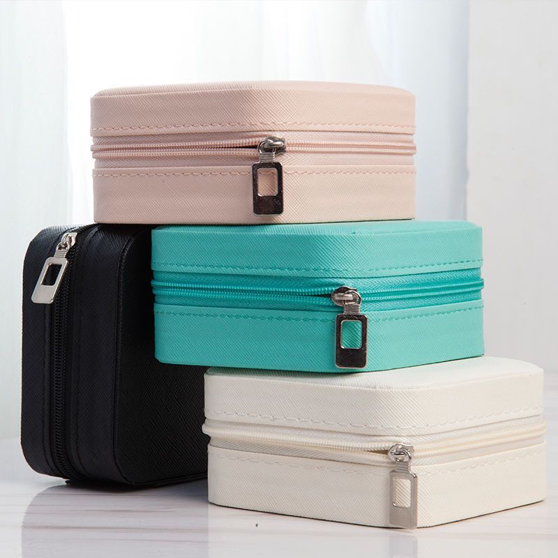 Caja de joyería caja de almacenamiento portátil pendientes collar exquisito Mini caja nueva de almacenamiento de alta gama