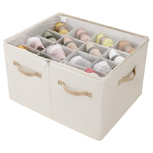 鞋子收纳盒带可调节分隔器透明盖可折叠鞋盒带加固手柄鞋子收纳箱