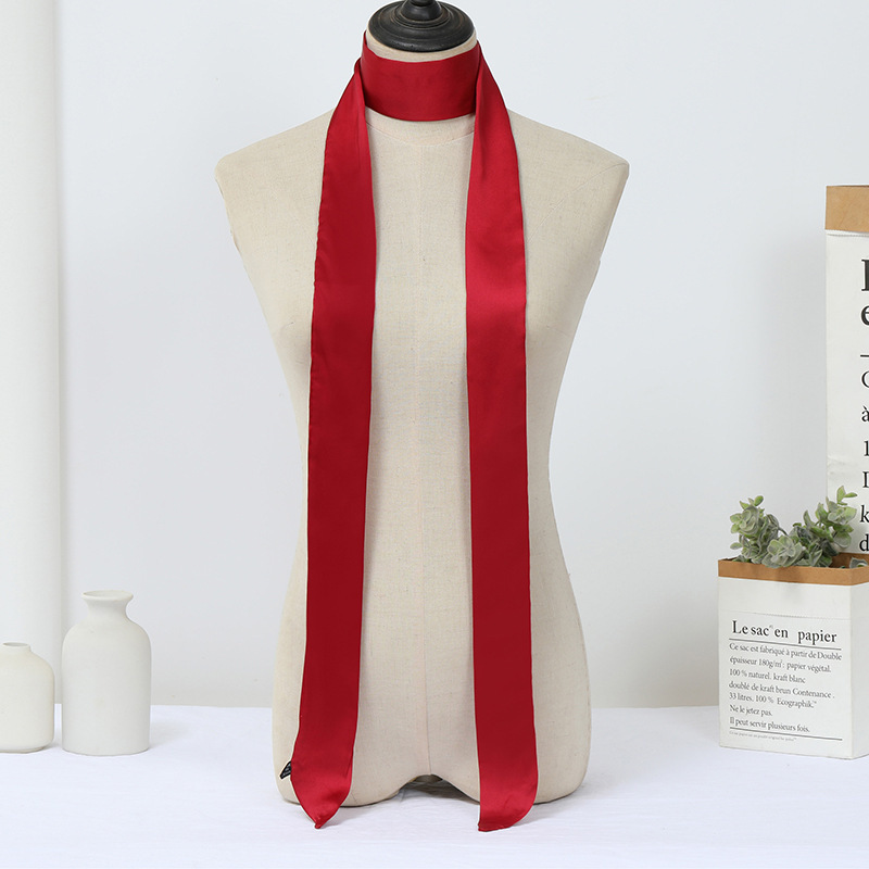 韓国版の細い細い長さの小さいスカーフの女性はバッグの取っ手を縛って春夏の秋のシフォンのプリントの小さいスカーフのマフラーを持ちます。|undefined
