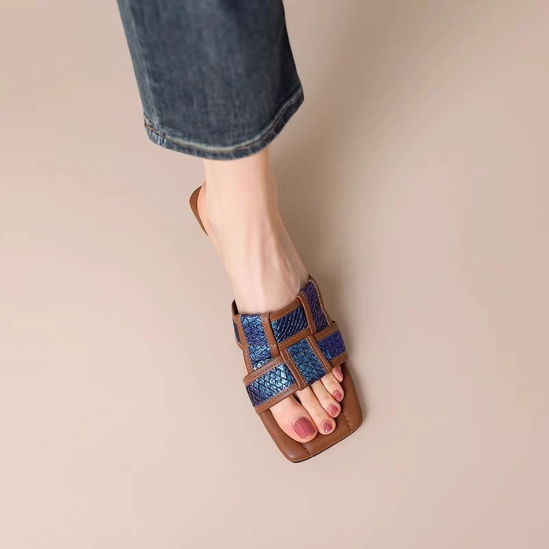 In Stock! Lambskin Wedge Half Slippers For Women 2025 Summer New Super Popular High-End High Heel Sandals_vogvips.com