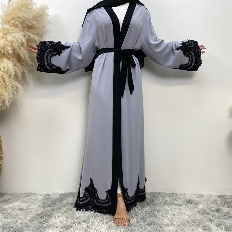 Fashionable Embroidered Robe Turkish Casual Cardigan Long Cardigan Dress 1545