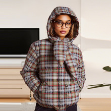 跨境速卖通爆款秋冬季日系可拆卸帽子袖子短款夹克棉衣外套女