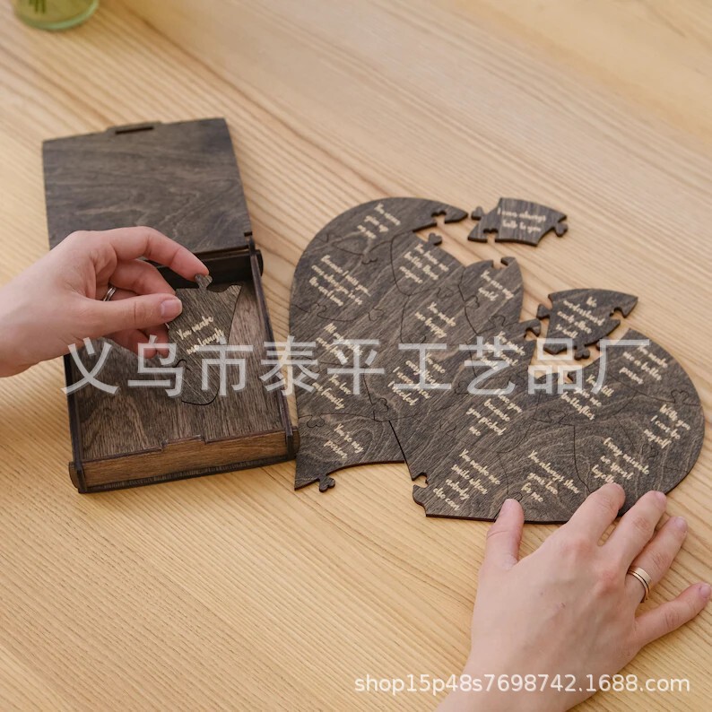 Cross Border Valentine's Day Love Puzzle Anniversary Gift Wooden Love You 20 Reasons Puzzle Adult Gift