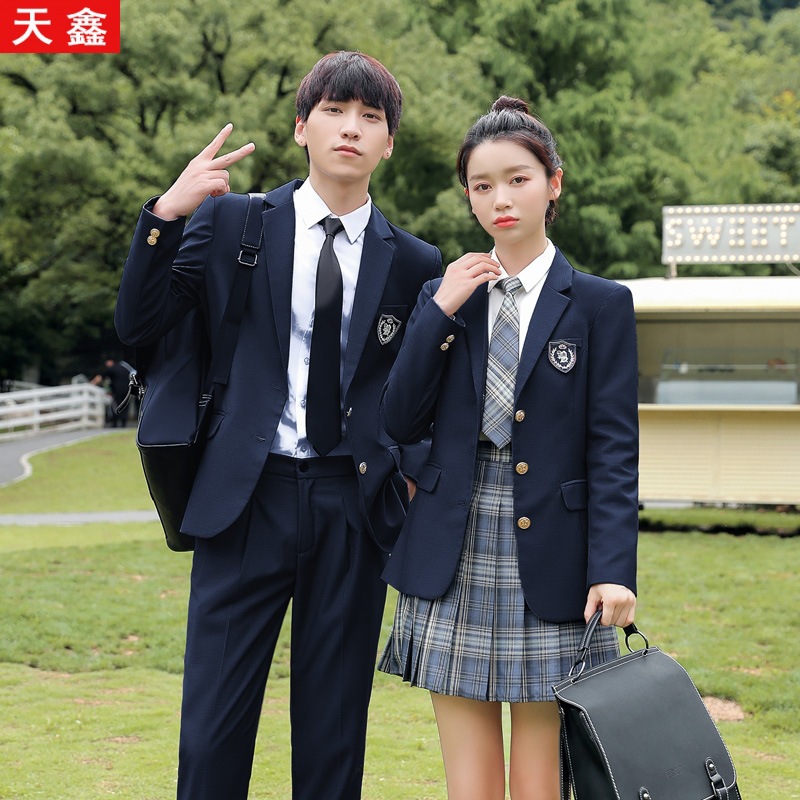 小西装女外套JK制服全套套装校服班服2021新款高中学生大学西服