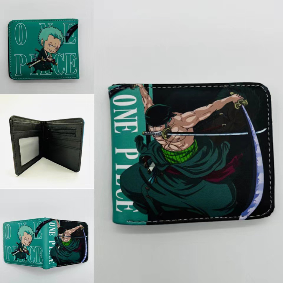 One Piece One Piece Cartera de dibujos animados japoneses Luffy Choba Solon plegable estudiantes PU cartera de cuero corta