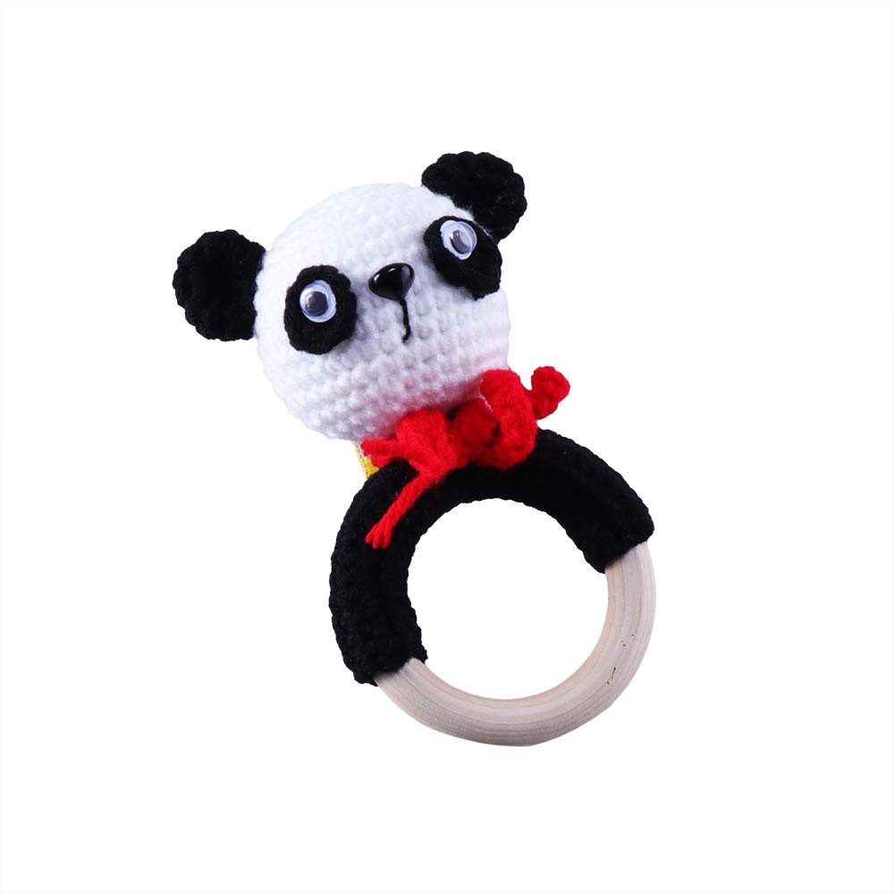 Baby Knitted Rattle Bell Wooden Ring Sounding Rattle Toy Rattle Toy Baby Soothing Doll Hand Crocheted Weaving display picture 14