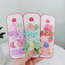 儿童发夹套装亚克力花朵发卡多巴胺女孩草莓发夹少女刘海夹bb夹套