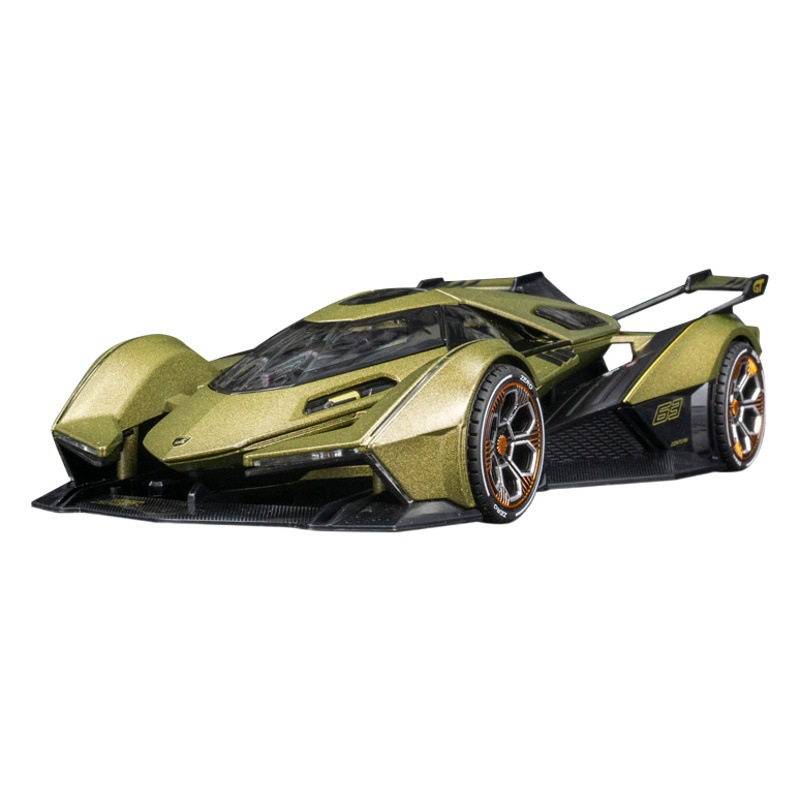 Jiaye VB24205 simulación Lanbo V12 aleación coche de carreras modelo coche decoración colección sonido y luz coche de juguete para niños