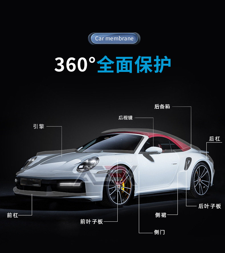 Aebx Invisible Car Cover Tpu Full Body Paint Protective Film Matte Anti-Scratch Car Transparent Film Car Film