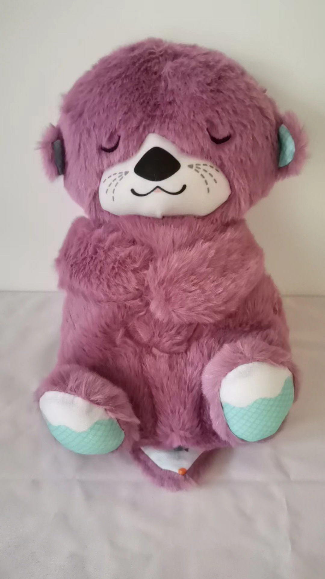 Respirando Oso Pequeña nutria Muñeca de peluche Bebé Consolando Acompañamiento Muñeca Apacigua Música Muñeca Educación temprana Regalo