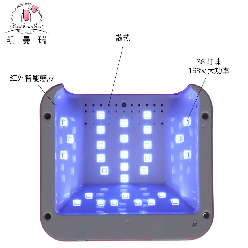 Comercio exterior lámpara de manicura de diamantes almacenamiento de energía LED luz de fototerapia de inducción inteligente goma de manicura tienda de manicura recargable lámpara de manicura